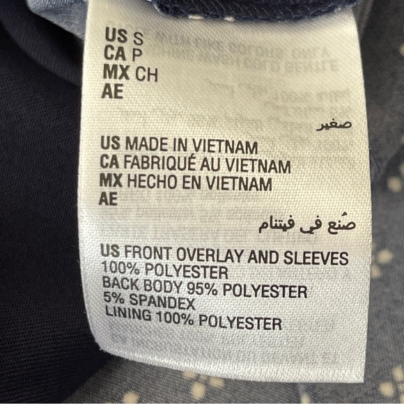 Charter Club Top Blue Floral Pleated Chiffon Blouse with 3/4 Sleeves Size S - Picture 10 of 11